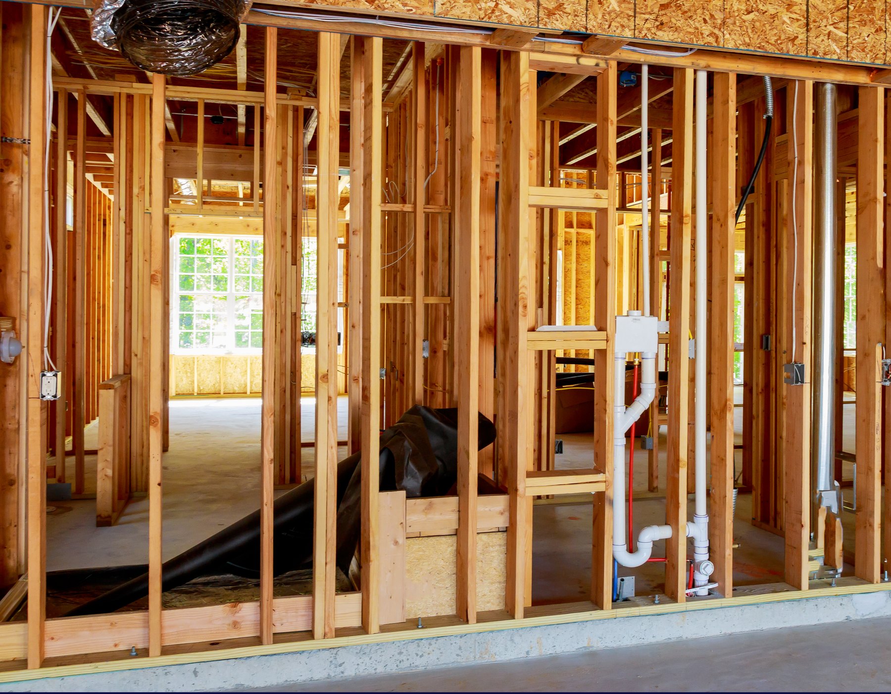 New construction framing for mechanical rough-in