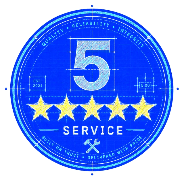 Five-star service rating badge